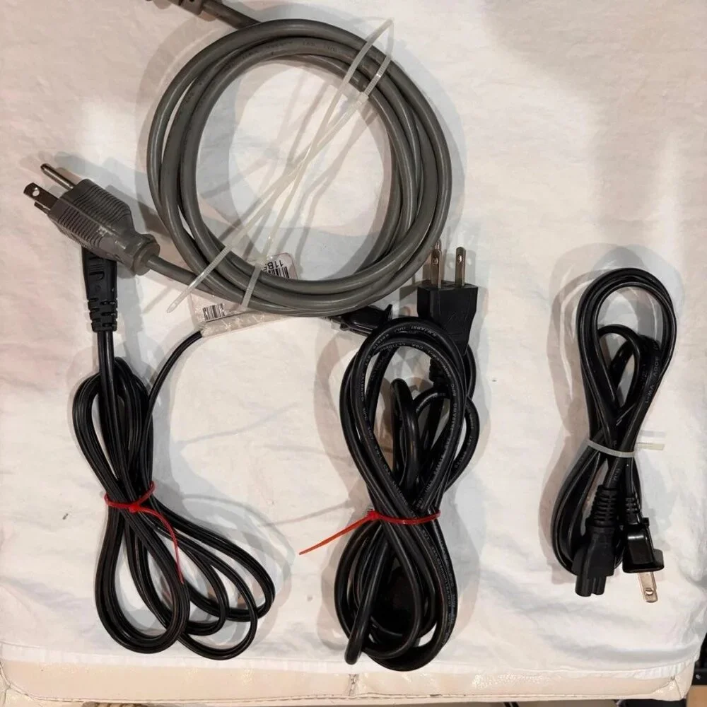 Lot of 4 - 6 Feet 2 and 3-Prong Computer Power Cord Universal PC Cable Standard